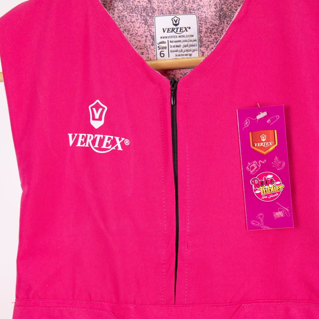 Tablier rose primaire ( 6-8-10 ans ) ref: rs-083