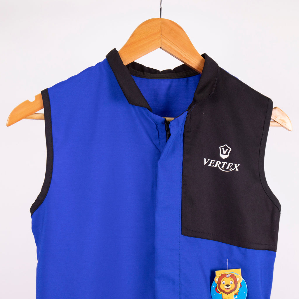 Tablier bleu CEM ( 10-12-14 ans) ref: bl-072