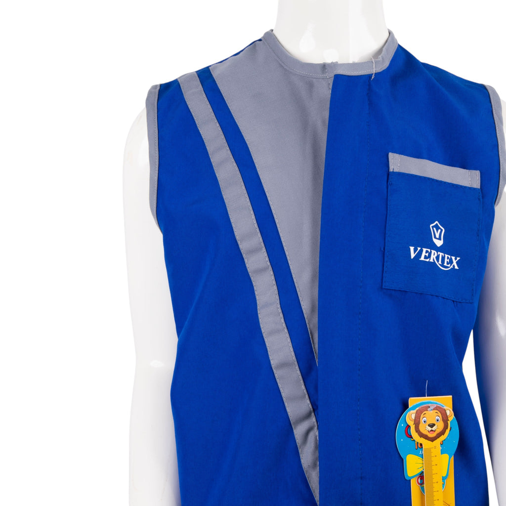 Tablier bleu primaire ( 6-8-10 ans ) ref: bl-071